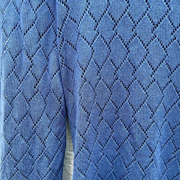 NWT Allison Jamie crochet top sweater in provincial blue Small - Picture 9 of 9